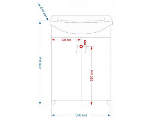 Заказать Ладога - 50 Тумба прямая в магазине сантехники Santeh-Crystal.ru