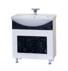 Марика - 65 Тумба  прямая напольная комб.черно/белая