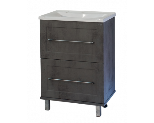 Заказать Марта - 60 Тумба напольная 2 ящ. темный бетон в магазине сантехники Santeh-Crystal.ru
