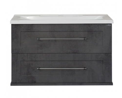 Приобрести Марта - 80 Тумба подвесная 2 ящ. темный бетон в магазине сантехники Santeh-Crystal.ru