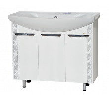 Престиж -105 Тумба прямая белая серебряная  патина