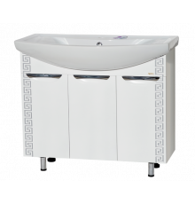 Престиж -105 Тумба прямая белая серебряная  патина