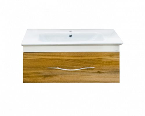 Приобрести Турин -100 Тумба подвесная орех глянец/белый в магазине сантехники Santeh-Crystal.ru