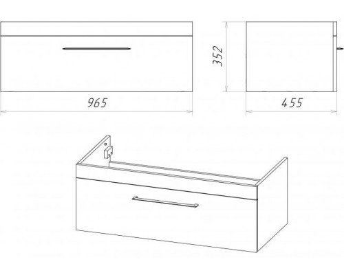 Приобрести Турин -100 Тумба подвесная орех глянец/белый в магазине сантехники Santeh-Crystal.ru