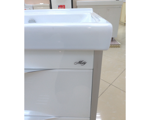 Купить Фест - 60 Тумба 2 ящ. Белая эмаль Стекло в магазине сантехники Santeh-Crystal.ru