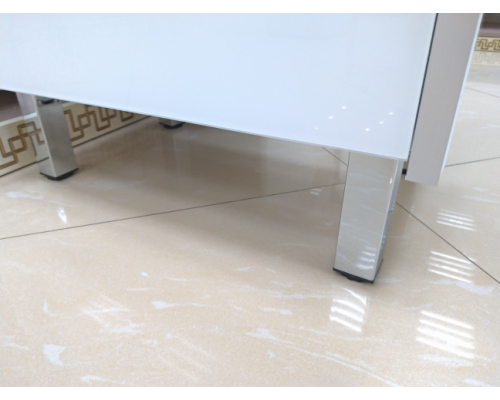 Купить Фест - 80 Тумба 2 ящ. Белая эмаль Стекло в магазине сантехники Santeh-Crystal.ru