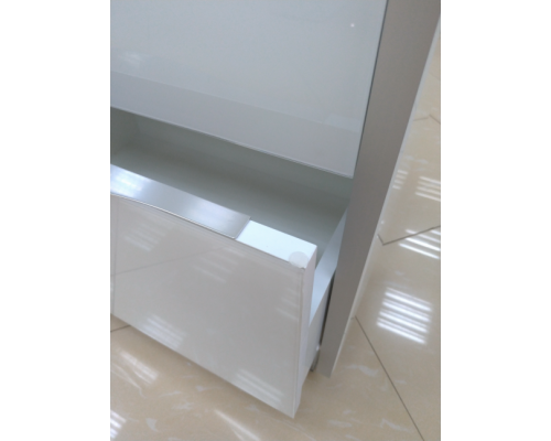 Купить Фест - 80 Тумба 2 ящ. Белая эмаль Стекло в магазине сантехники Santeh-Crystal.ru