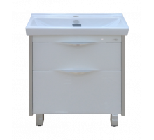 Фест - 80 Тумба 2 ящ. Белая эмаль Стекло