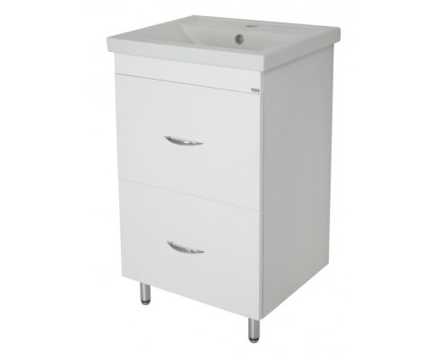 Заказать Фостер - 50 Тумба напольная с 2 ящ. белая в магазине сантехники Santeh-Crystal.ru