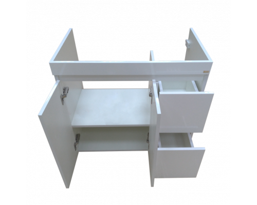 Купить Фостер - 80 Тумба напольная с 2 ящ. правое крыло белая в магазине сантехники Santeh-Crystal.ru