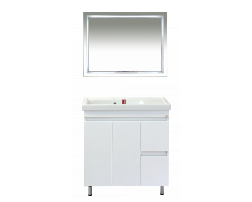 Купить Фостер - 80 Тумба напольная с 2 ящ. правое крыло белая в магазине сантехники Santeh-Crystal.ru