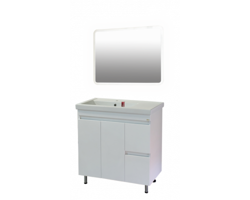 Купить Фостер - 80 Тумба напольная с 2 ящ. правое крыло белая в магазине сантехники Santeh-Crystal.ru