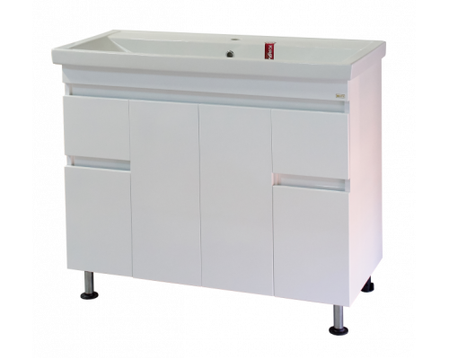 Заказать Фостер -100 Тумба напольная с 2 ящ. белая в магазине сантехники Santeh-Crystal.ru