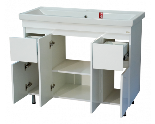 Заказать Фостер -100 Тумба напольная с 2 ящ. белая в магазине сантехники Santeh-Crystal.ru