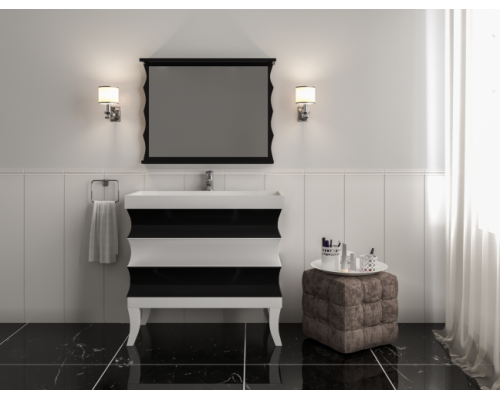 Приобрести Чикаго -100 Тумба с 3 ящ. чёрно-белая в магазине сантехники Santeh-Crystal.ru