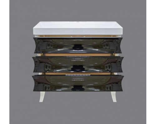 Приобрести Чикаго -100 Тумба с 3 ящ. чёрно-белая в магазине сантехники Santeh-Crystal.ru