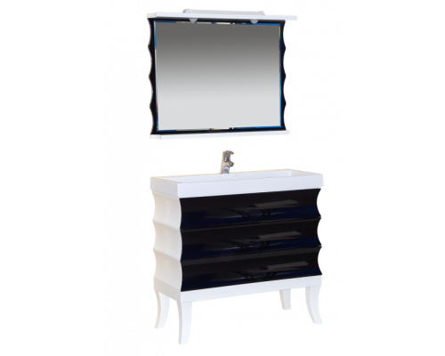 Приобрести Чикаго -100 Тумба с 3 ящ. чёрно-белая в магазине сантехники Santeh-Crystal.ru