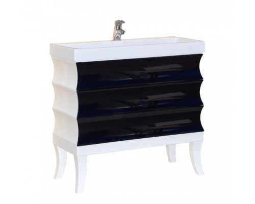 Приобрести Чикаго -100 Тумба с 3 ящ. чёрно-белая в магазине сантехники Santeh-Crystal.ru