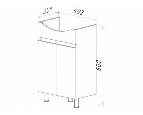 Купить Элегия - 55 Тумба напольная прямая (ПВХ) в магазине сантехники Santeh-Crystal.ru