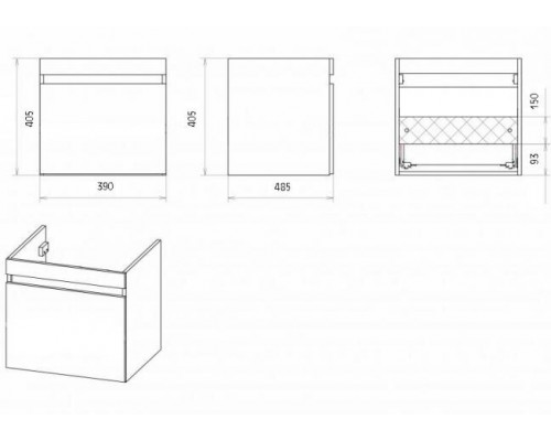 Купить Фостер - 40 Тумба подвесная 1 ящ. под стиральную машину, белая О в магазине сантехники Santeh-Crystal.ru