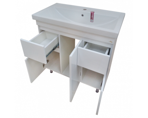 Заказать Фостер - 80 Тумба напольная с 2 ящ. белая О в магазине сантехники Santeh-Crystal.ru