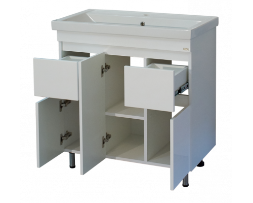 Заказать Фостер - 80 Тумба напольная с 2 ящ. белая О в магазине сантехники Santeh-Crystal.ru