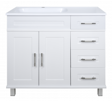 Купер - 90 Тумба напольная с 4 ящ. левая белая