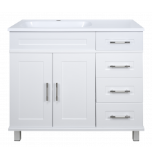 Купер - 90 Тумба напольная с 4 ящ. левая белая