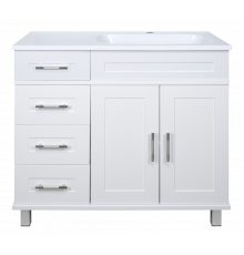 Купер - 90 Тумба напольная с 4 ящ. правая белая