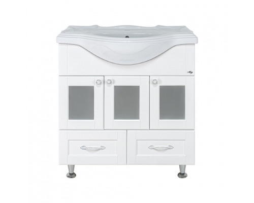 Заказать Латте - 85 Тумба с 2 ящ. белая эмаль в магазине сантехники Santeh-Crystal.ru