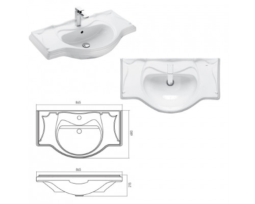 Заказать Латте - 85 Тумба с 2 ящ. белая эмаль в магазине сантехники Santeh-Crystal.ru