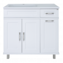 Купер - 90 Тумба напольная с Б/К левая белая