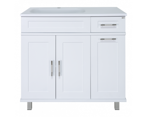 Купить Купер - 90 Тумба напольная с Б/К левая белая в магазине сантехники Santeh-Crystal.ru