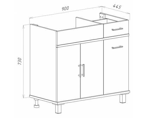 Купить Купер - 90 Тумба напольная с Б/К левая белая в магазине сантехники Santeh-Crystal.ru