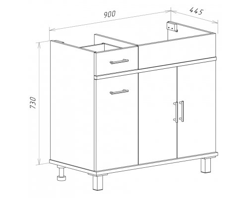 Заказать Купер - 90 Тумба напольная с Б/К правая белая в магазине сантехники Santeh-Crystal.ru