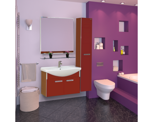 Купить Джулия - 85 Тумба подвесная красная в магазине сантехники Santeh-Crystal.ru