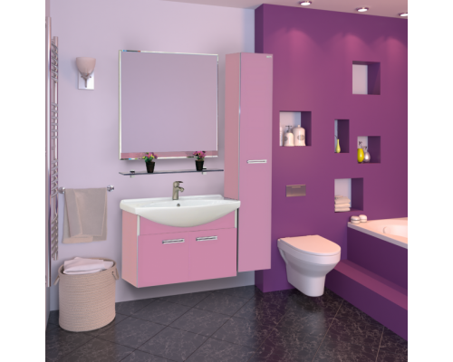 Приобрести Джулия - 85 Тумба подвесная розовая в магазине сантехники Santeh-Crystal.ru