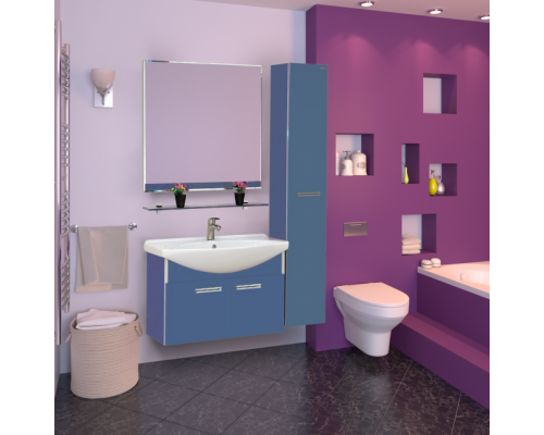 Купить Джулия - 85 Тумба подвесная синяя в магазине сантехники Santeh-Crystal.ru