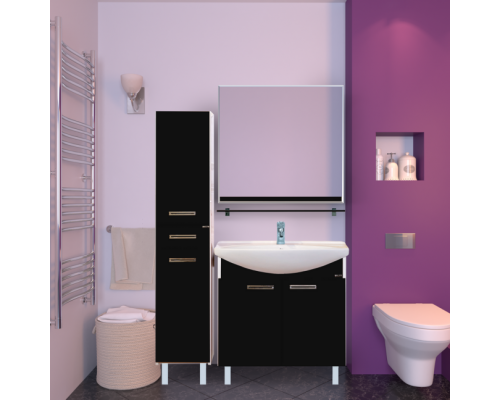 Приобрести Джулия - 85 Тумба прямая черная О в магазине сантехники Santeh-Crystal.ru