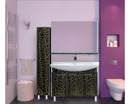 Купить Джулия -105 Тумба прямая КРАКОЛЕТ черный в магазине сантехники Santeh-Crystal.ru