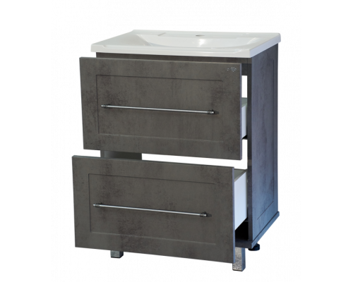 Купить Марта - 70 Тумба напольная 2 ящ. темный бетон в магазине сантехники Santeh-Crystal.ru