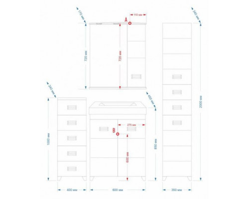 Приобрести Селена -60 Тумба прямая в магазине сантехники Santeh-Crystal.ru