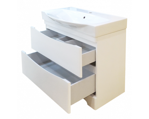 Заказать Элвис - 85 Тумба напольная с 2 ящ. белая эмаль в магазине сантехники Santeh-Crystal.ru