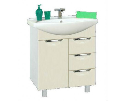 Купить Орхидея - 65 Тумба с 3 ящ. бежевая эмаль в магазине сантехники Santeh-Crystal.ru