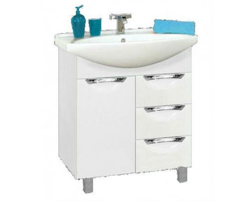 Купить Орхидея - 65 Тумба с 3 ящ. белая эмаль в магазине сантехники Santeh-Crystal.ru