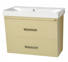 Джулия QVATRO - 90 Тумба подвесная с 2 ящ. конус  бежевая