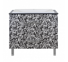 Мадлен BOSTON - 80 Тумба с 2 ящ. комб. черно-белая