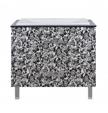 Мадлен BOSTON - 80 Тумба с 2 ящ. комб. черно-белая