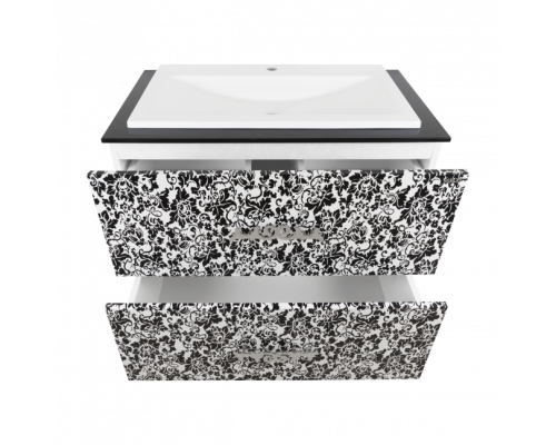 Купить Мадлен BOSTON - 80 Тумба с 2 ящ. комб. черно-белая в магазине сантехники Santeh-Crystal.ru