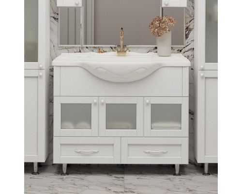 Купить Латте -105 Тумба с 2 ящ. белая эмаль в магазине сантехники Santeh-Crystal.ru